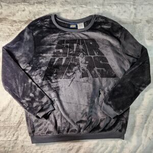 STAR WARS Dark Grey Ultra Soft Plush Fleece Pullover Sweatshirt Size S
